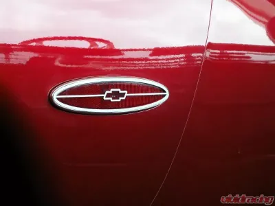 American Car Craft Side Marker Trim Polished Chevy Bowtie GML Rear Side 2pc Chevrolet Corvette 1997-2004 - ACC-032034